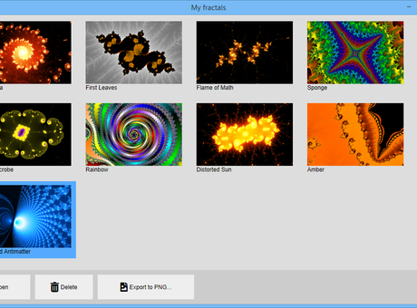 Fractals list (light theme)